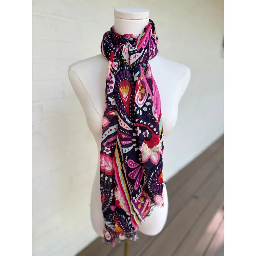 Vera Bradley NWT Lightweight Floral Oblong Scarf Pink Purple